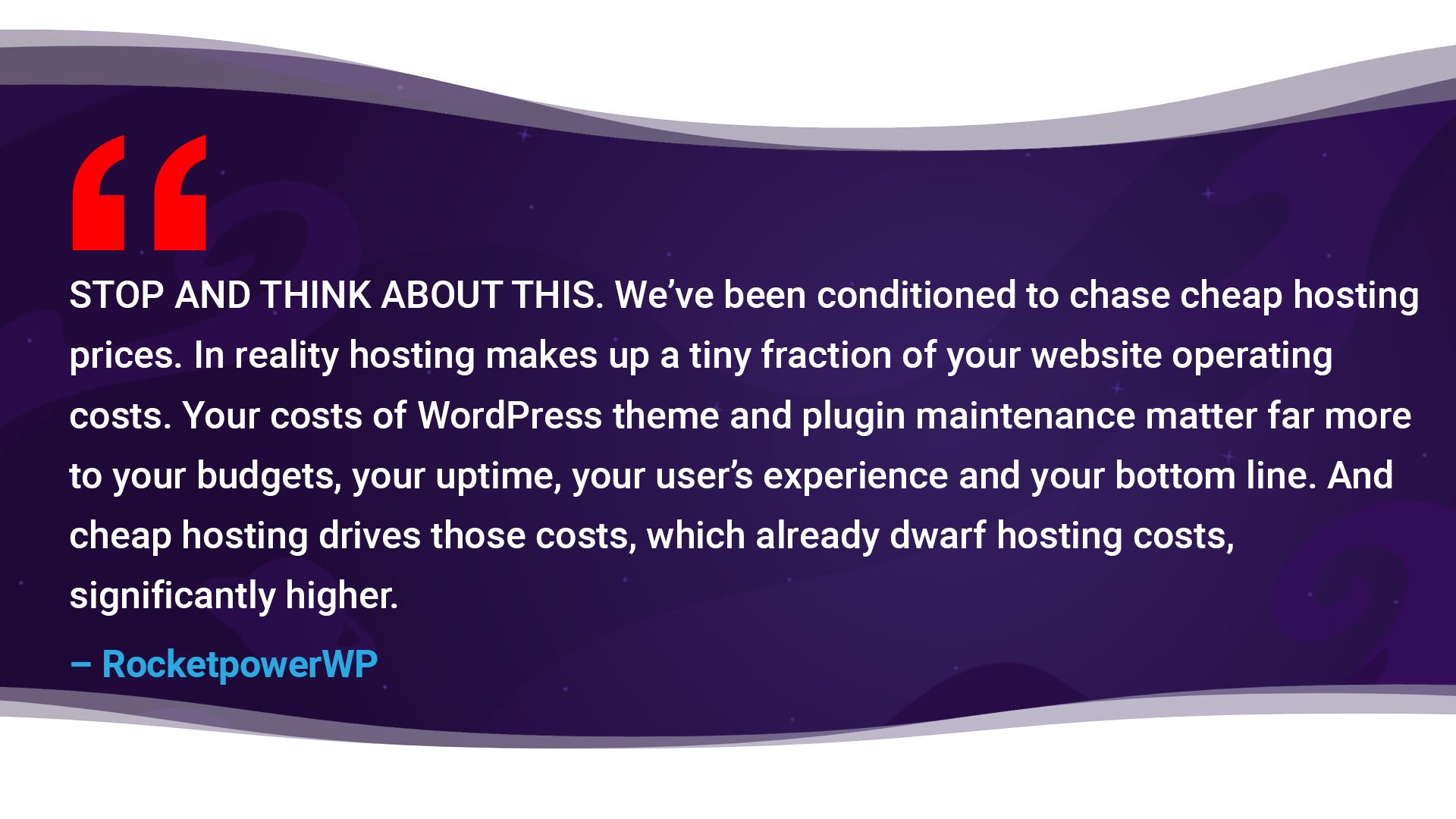 Don't focus on the wrong cost center - maintenance and updates are far more important than hosting costs